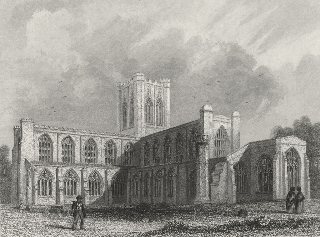 CHESHIRE. Chester Cathedral, SE view 1860 old antique vintage print picture